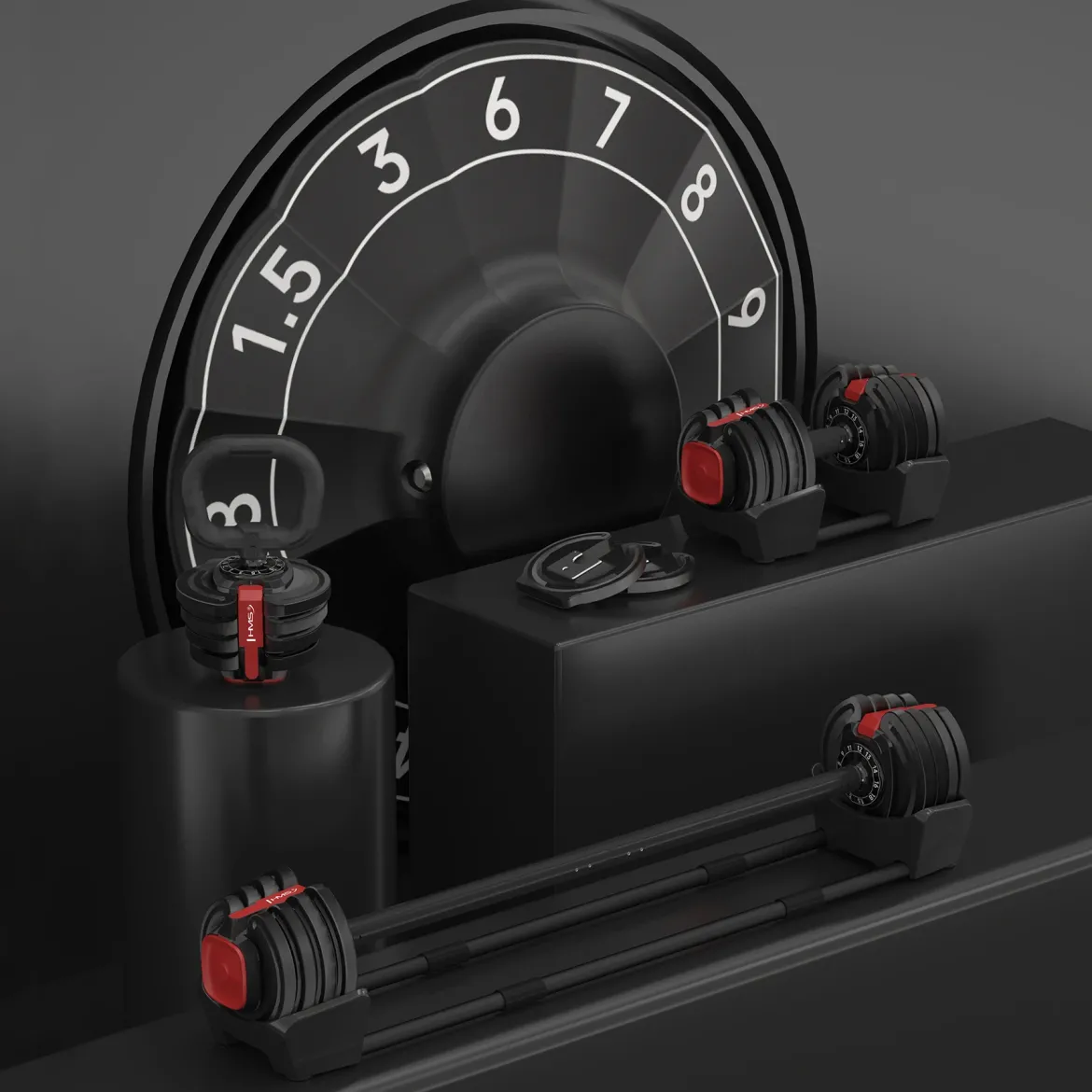 SGR18 PRO SET 3W1 ZESTAW REGULOWANYCH SZTANGIELEK 41 KG HMS