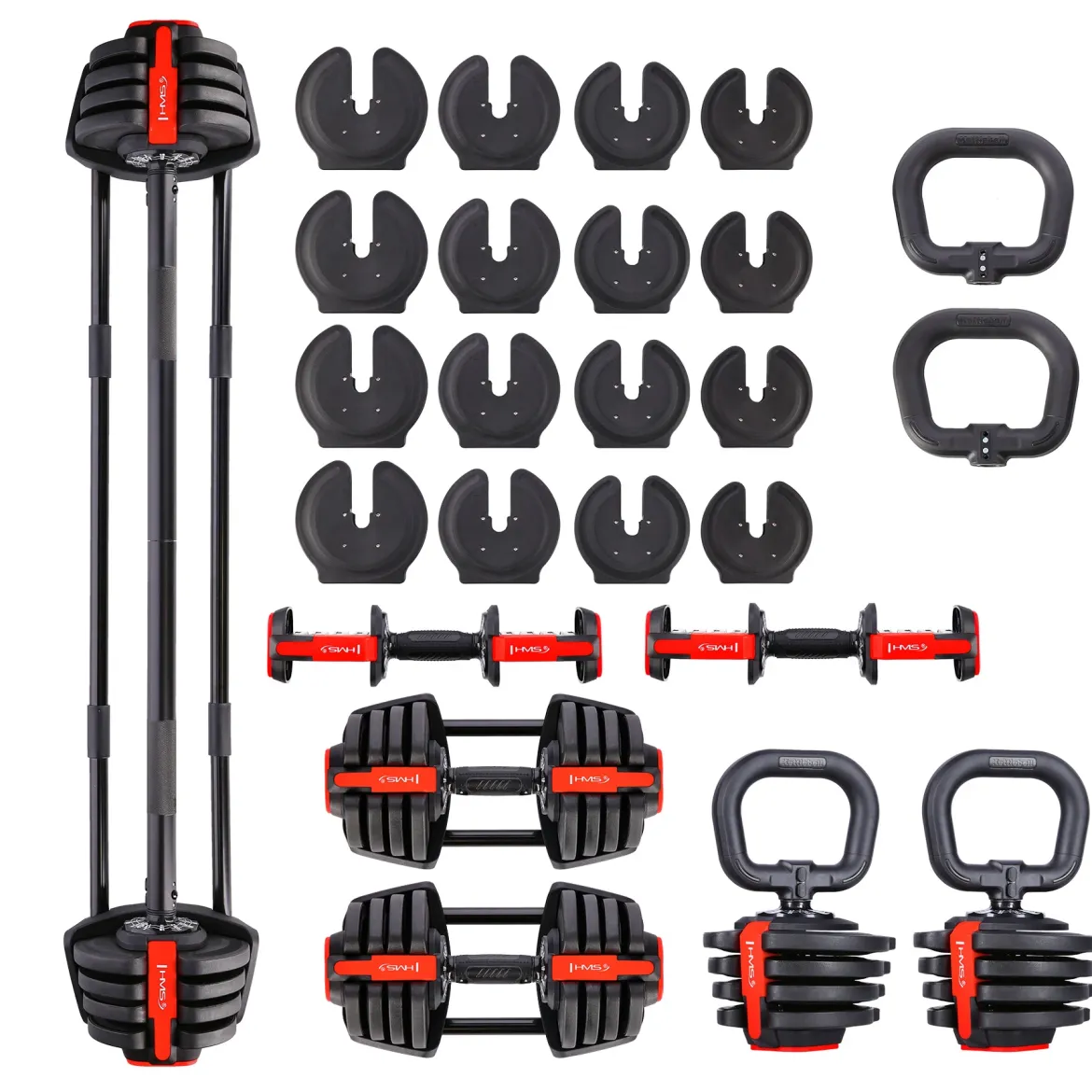 SGR18 PRO SET 3W1 ZESTAW REGULOWANYCH SZTANGIELEK 41 KG HMS