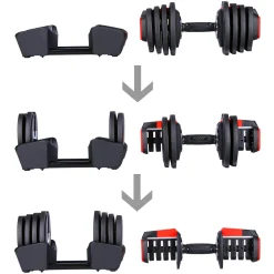 SGR18 PRO SET 3W1 ZESTAW REGULOWANYCH SZTANGIELEK 41 KG HMS