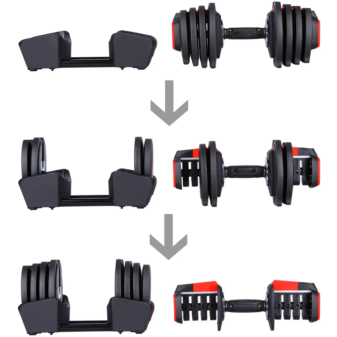 SGR18 PRO SET 3W1 ZESTAW REGULOWANYCH SZTANGIELEK 41 KG HMS
