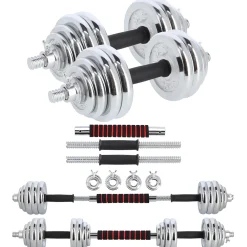 STC30 SZTANGIELKI REGULOWANE W WALIZCE CHROMOWANE 30KG HMS