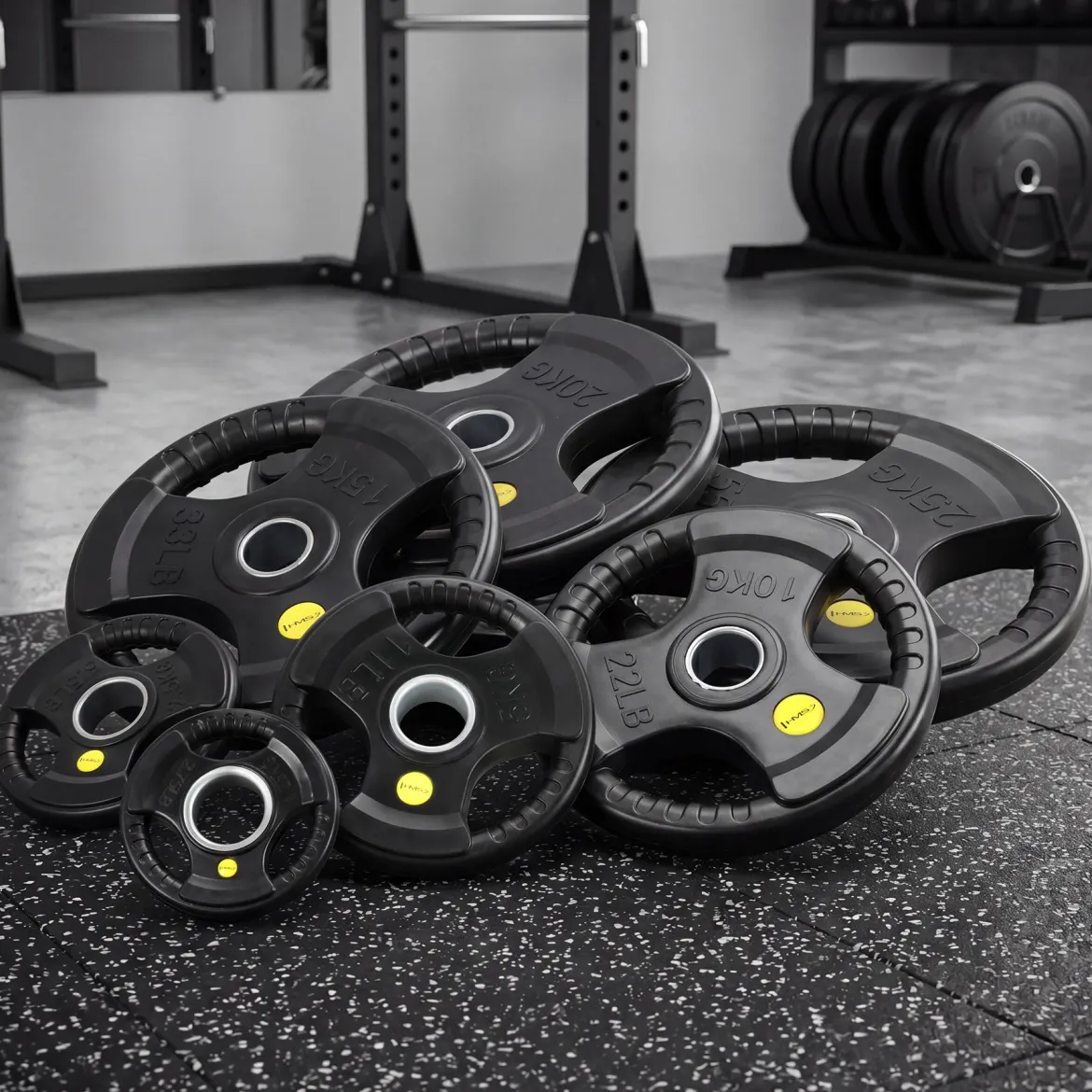 TALERZ OLIMPIJSKI GUMOWANY TRI-GRIP TOK PRO 51 MM – OBCIĄŻENIE OLIMPIJSKIE HMS