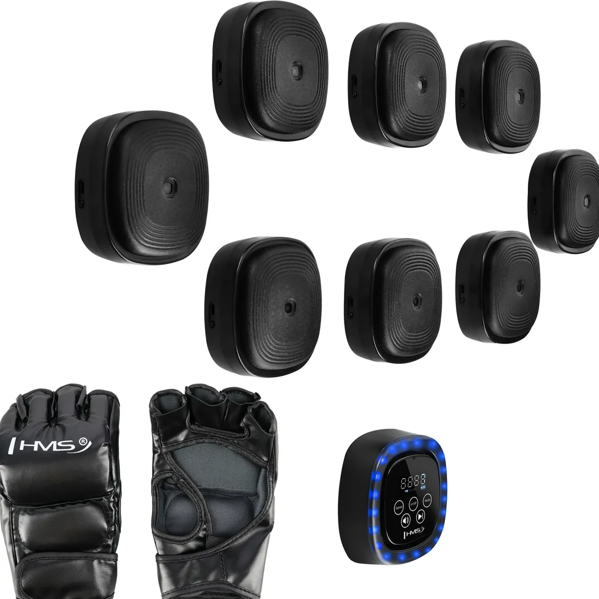 TARCZA BOKSERSKA MODUŁOWA BLUETOOTH Z MUZYKĄ I RĘKAWICAMI TB05 HMS