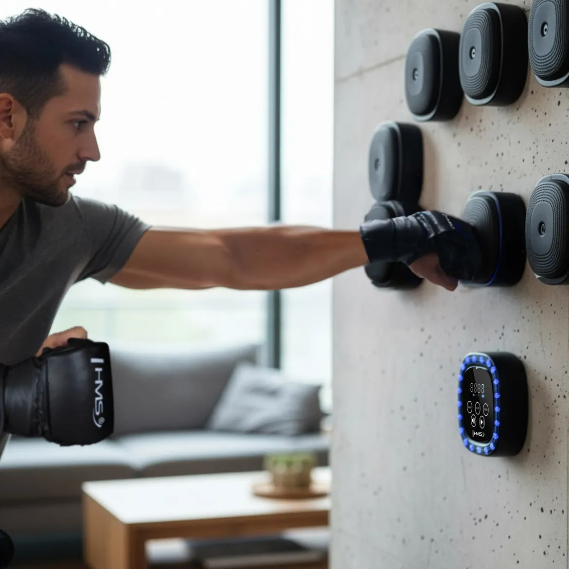 TARCZA BOKSERSKA MODUŁOWA BLUETOOTH Z MUZYKĄ I RĘKAWICAMI TB05 HMS
