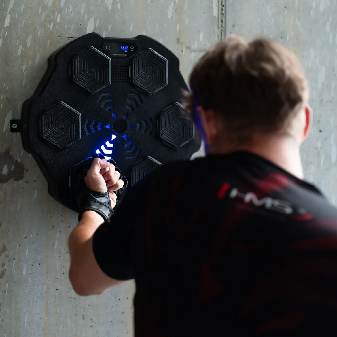 TB02 ELEKTRONICZNA TARCZA BOKSERSKA BLUETOOTH Z MUZYKĄ I RĘKAWICAMI HMS