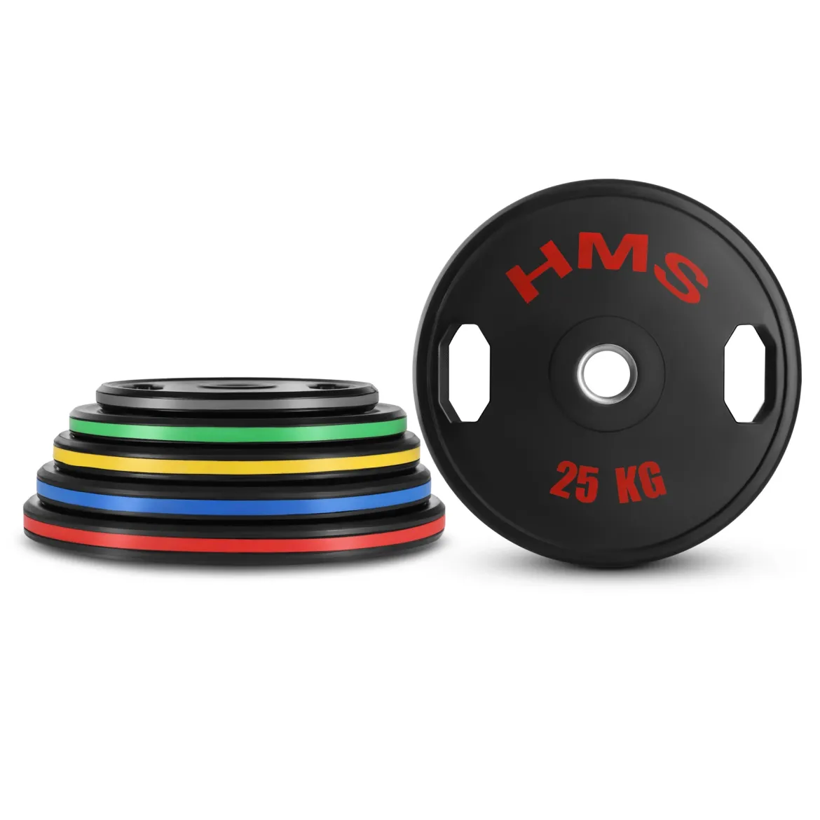 TOG ZESTAW TALERZY OLIMPIJSKICH OGUMOWANYCH 2 x 5 - 25 KG (150 KG) HMS