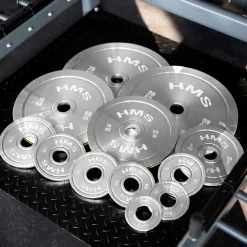 TOS ZESTAW TALERZY OLIMPIJSKICH STALOWYCH KALIBROWANYCH 2 x 0.25 - 25 KG (168 KG) HMS