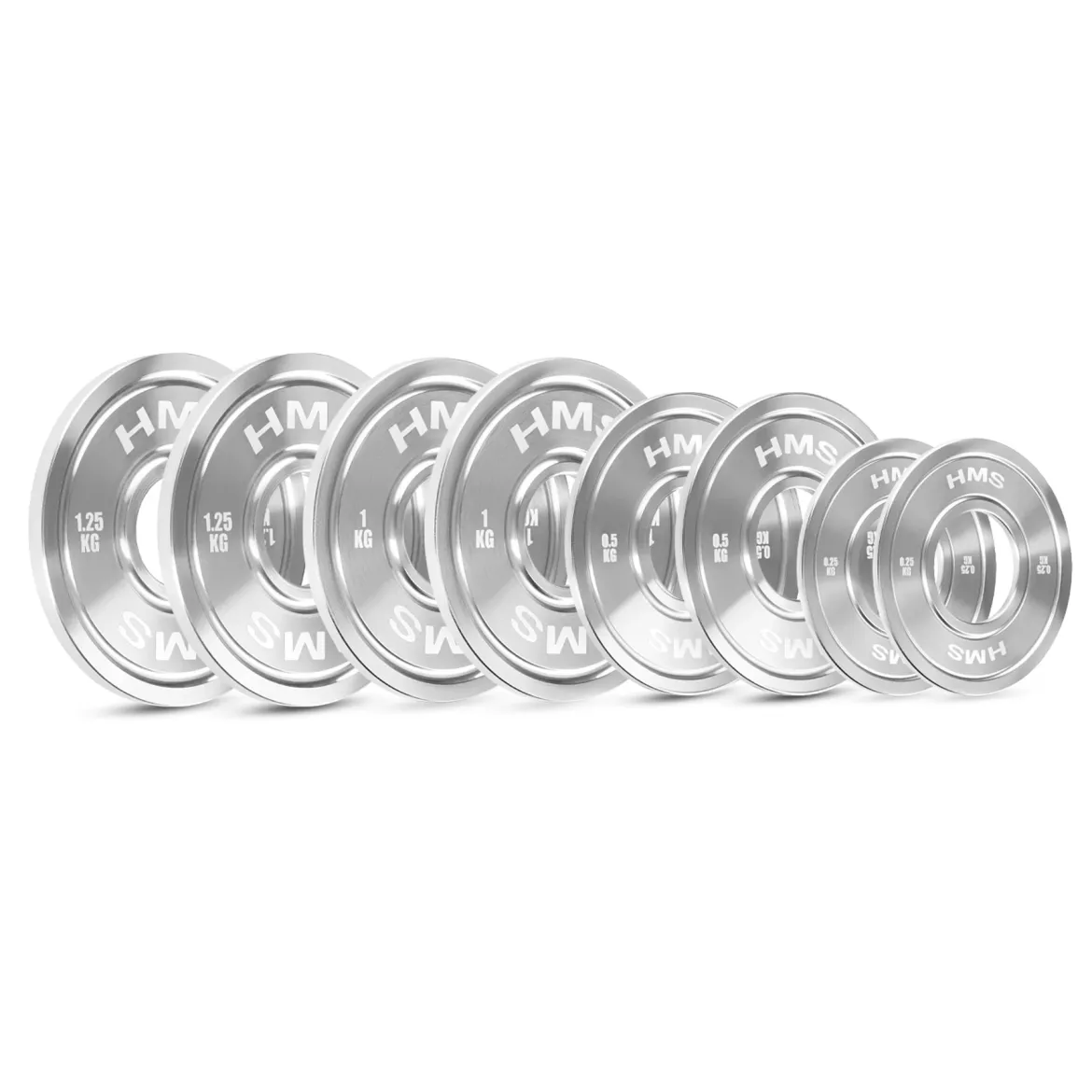TOS ZESTAW TALERZY OLIMPIJSKICH STALOWYCH KALIBROWANYCH 2 x 0.25 - 1.25 KG (6 KG) HMS