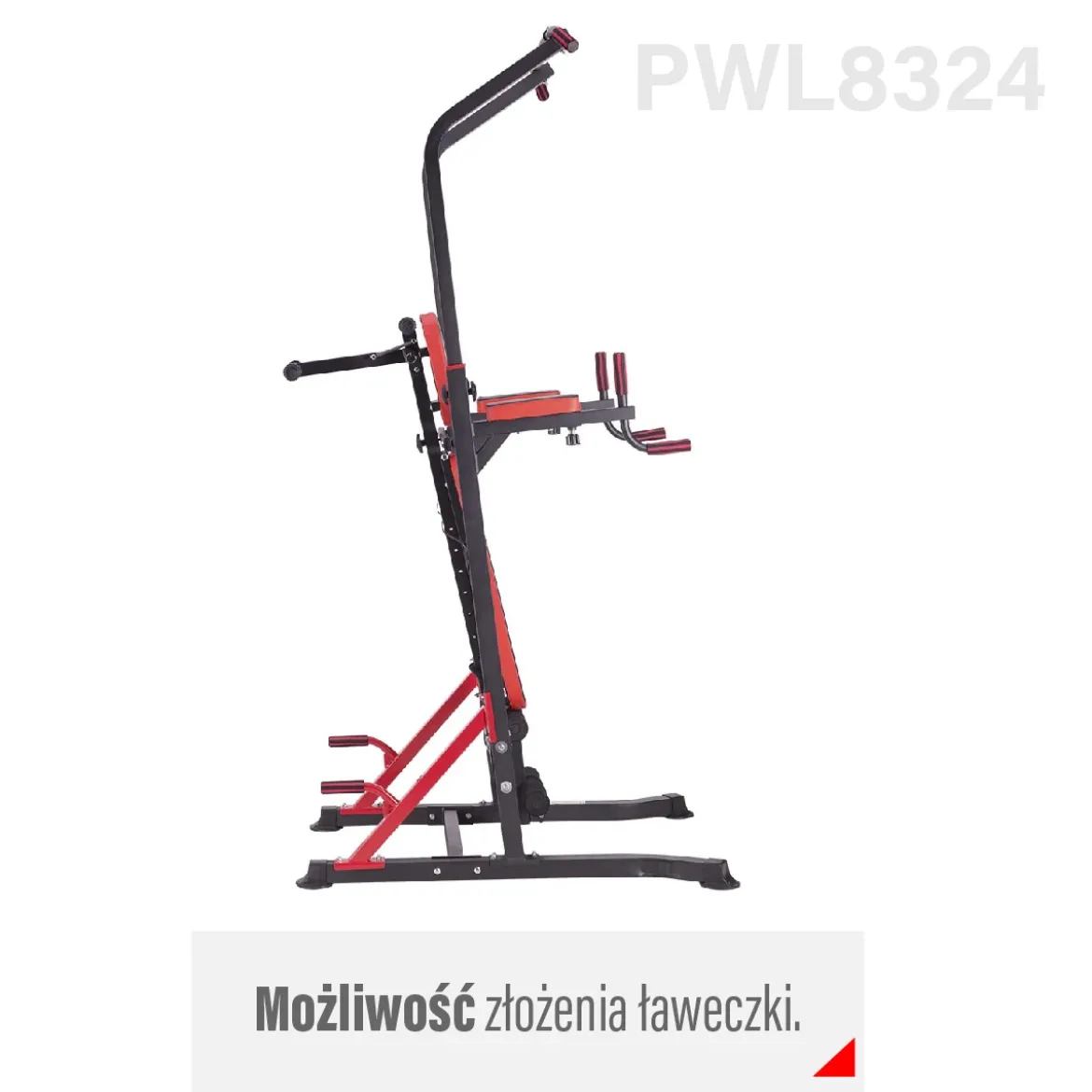 Wielofunkcyjna stacja treningowa z drążkiem i ławką HMS PWL8324
