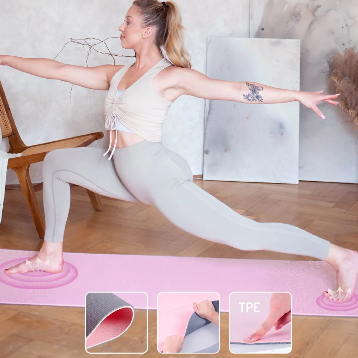 YM10 MATA TPE DO JOGI LIGHT PINK HMS