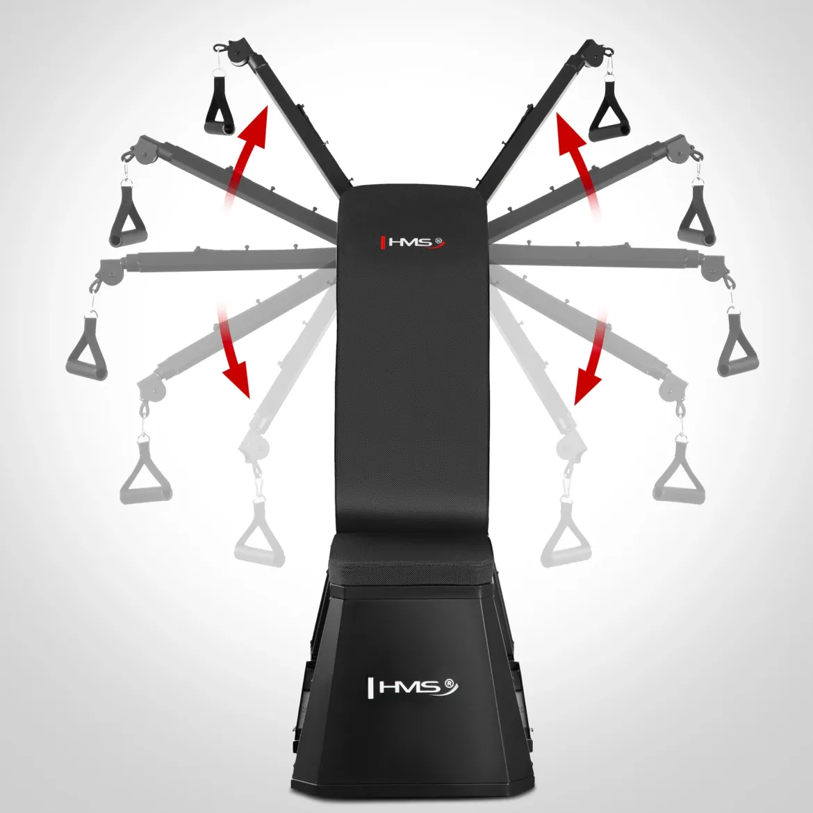 ZESTAW ŁAWKA TRENINGOWA ZE SCHOWKIEM I RAMIONAMI LM4012 + 2X SZTANGIELKA REGULOWANA SR52 HMS