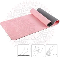 ZESTAW DO JOGI HMS MATA TPE LIGHT PINK YM10 + KOSTKA GRAY KJ02 + PASEK SJ02