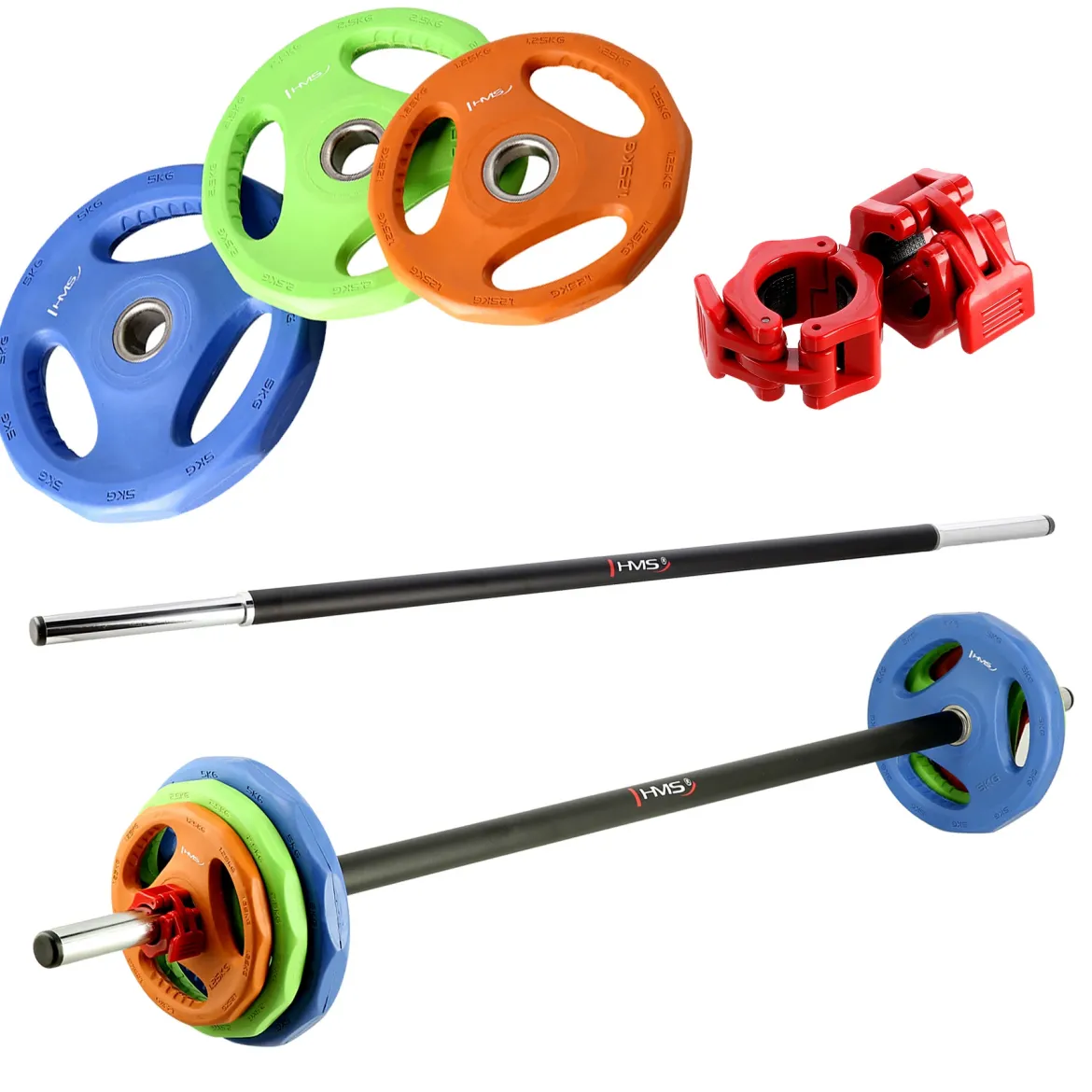 ZESTAW FITNESS SBP22 SZTANGA 10 x 20 KG (200 KG) + STOJAK STR40 HMS