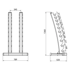 ZESTAW HANTLI POLIURETANOWYCH HPT 2 x 1 - 10 KG (110 KG) + STOJAK STR37 HMS