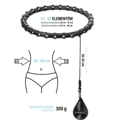 ZESTAW HHW11 BLACK Z WYPUSTKAMI I OBCIĄŻNIKIEM + PAS BR163 PLUS SIZE HMS
