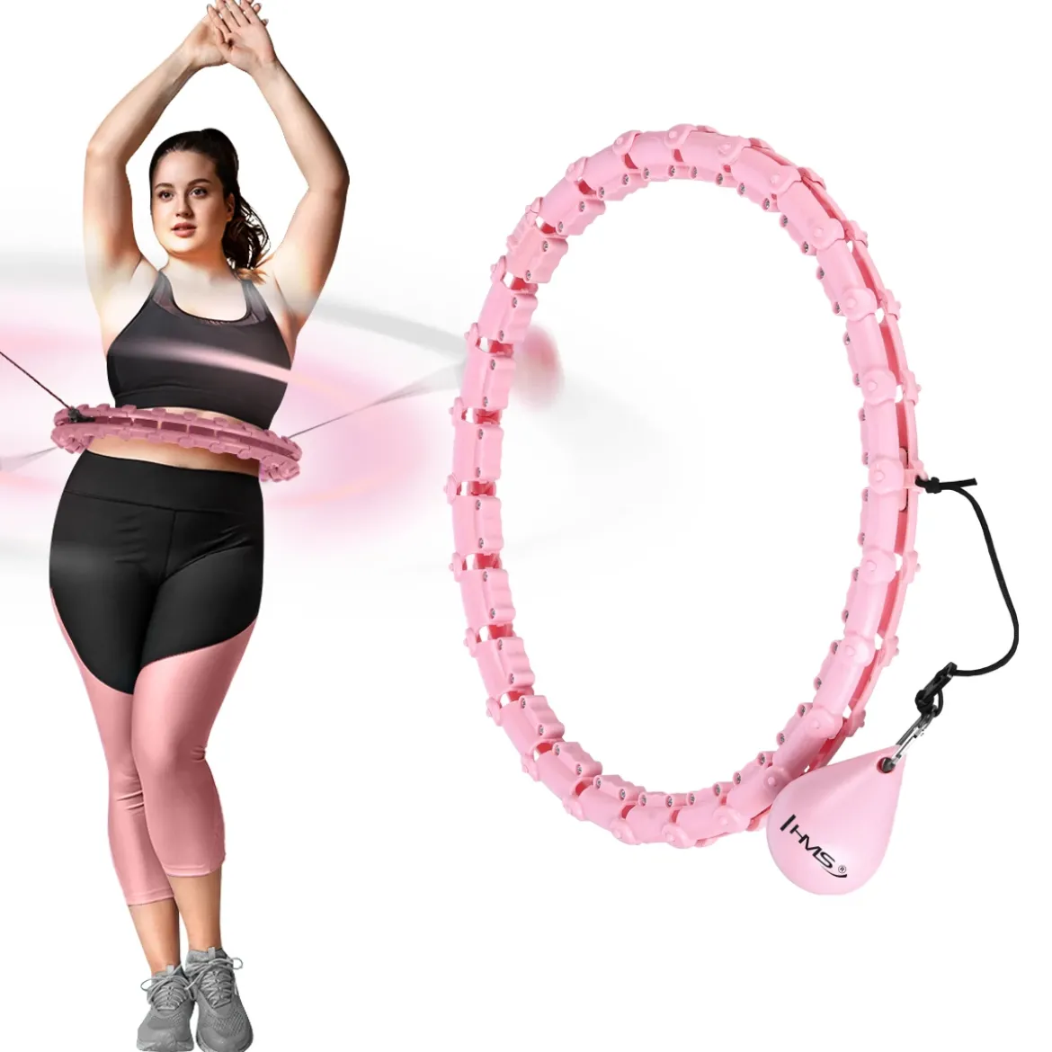 ZESTAW HHW11 LIGHT PINK Z WYPUSTKAMI I OBCIĄŻNIKIEM + PAS BR163 PLUS SIZE HMS