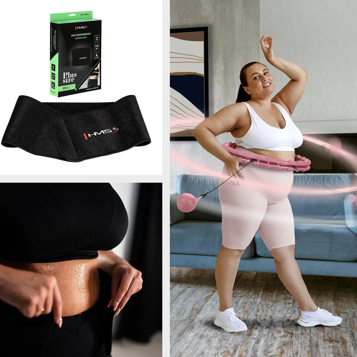 ZESTAW HHW11 LIGHT PINK Z WYPUSTKAMI I OBCIĄŻNIKIEM + PAS BR163 PLUS SIZE HMS