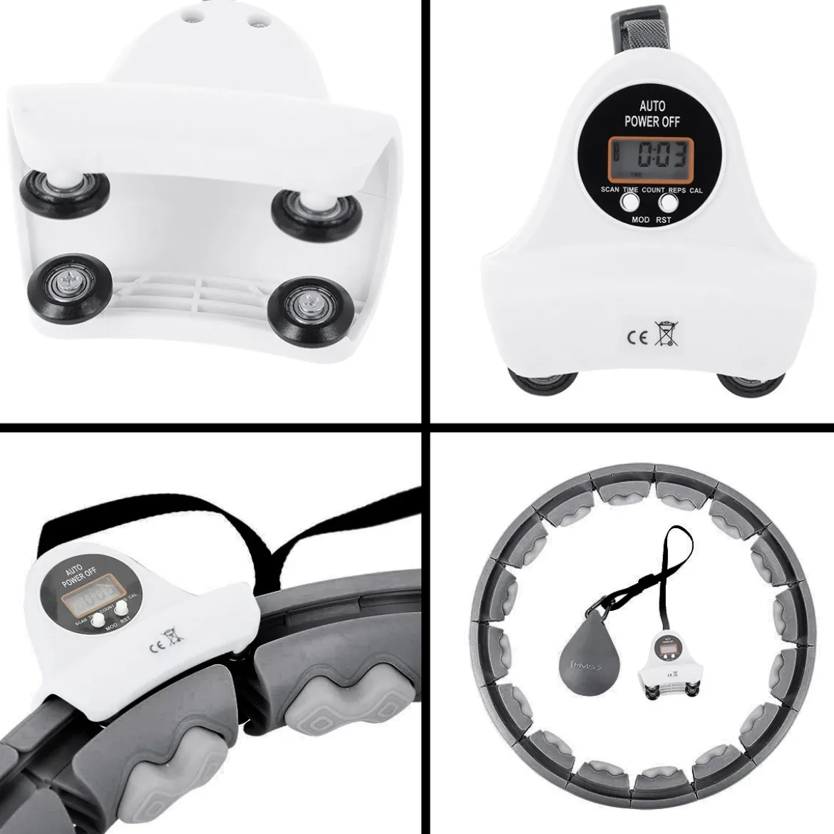 ZESTAW HULA HOP HHW06 BLACK Z PIŁKĄ GRAWITACYJNĄ I LICZNIKIEM HMS + PAS BR163 RED