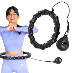ZESTAW HULA HOP HHW02 BLACK Z WYPUSTKAMI I OBCIĄŻNIKIEM HMS + PAS BR163 RED