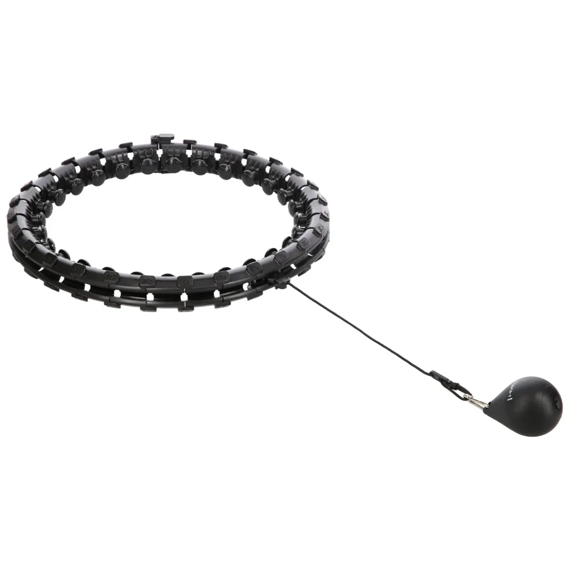 ZESTAW HULA HOP HHW12 BLACK Z WYPUSTKAMI I OBCIĄŻNIKIEM HMS + PAS BR163 BLACK PLUS SIZE