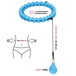 ZESTAW HULA HOP HHW01 BLUE Z WYPUSTKAMI I OBCIĄŻNIKIEM HMS + PAS BR163 RED