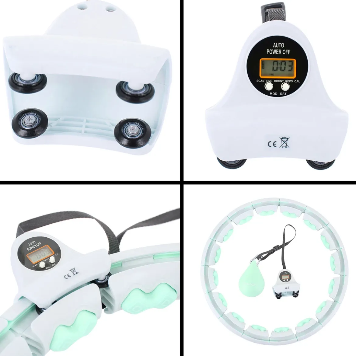 ZESTAW HULA HOP HHW06 GREEN Z PIŁKĄ GRAWITACYJNĄ I LICZNIKIEM HMS + PAS BR163 BLACK