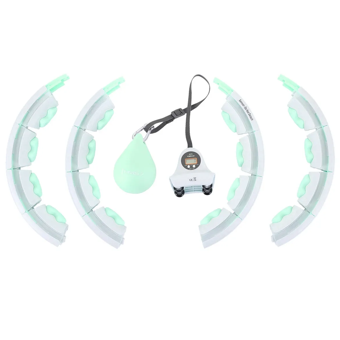 ZESTAW HULA HOP HHW06 GREEN Z PIŁKĄ GRAWITACYJNĄ I LICZNIKIEM HMS + PAS BR163 BLACK
