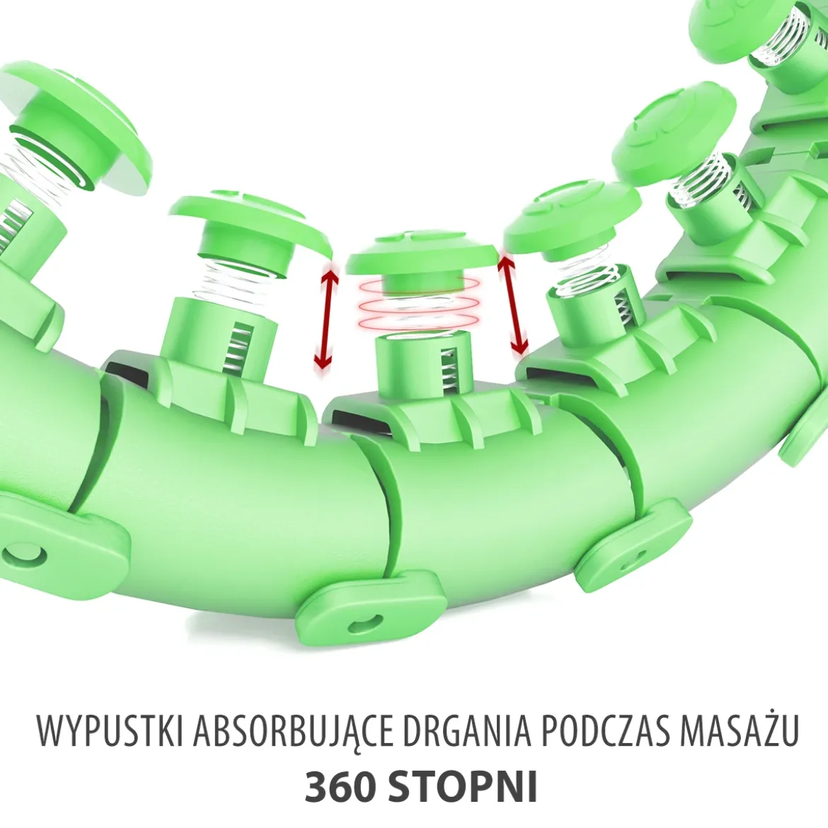ZESTAW HULA HOP HHW01 GREEN Z WYPUSTKAMI I OBCIĄŻNIKIEM HMS + PAS BR163 RED