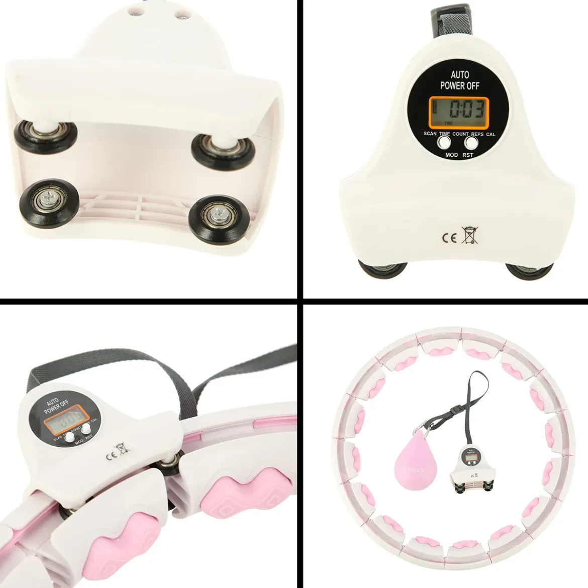ZESTAW HULA HOP HHW06 PINK Z PIŁKĄ GRAWITACYJNĄ I LICZNIKIEM HMS + PAS BR163 BLACK