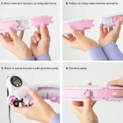 ZESTAW HULA HOP HHW06 PINK Z PIŁKĄ GRAWITACYJNĄ I LICZNIKIEM HMS + PAS BR163 BLACK