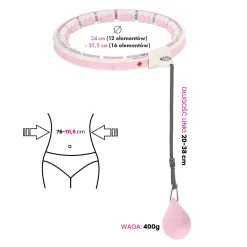 ZESTAW HULA HOP HHW06 PINK Z PIŁKĄ GRAWITACYJNĄ I LICZNIKIEM HMS + PAS BR163 BLACK