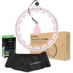 ZESTAW HULA HOP HHW06 PINK Z PIŁKĄ GRAWITACYJNĄ I LICZNIKIEM HMS + PAS BR163 BLACK PLUS SIZE