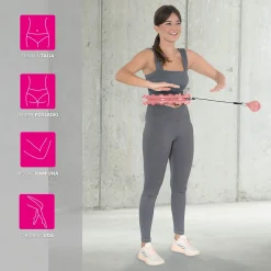 ZESTAW HULA HOP HHW01 PINK Z WYPUSTKAMI I OBCIĄŻNIKIEM HMS + PAS BR163 RED