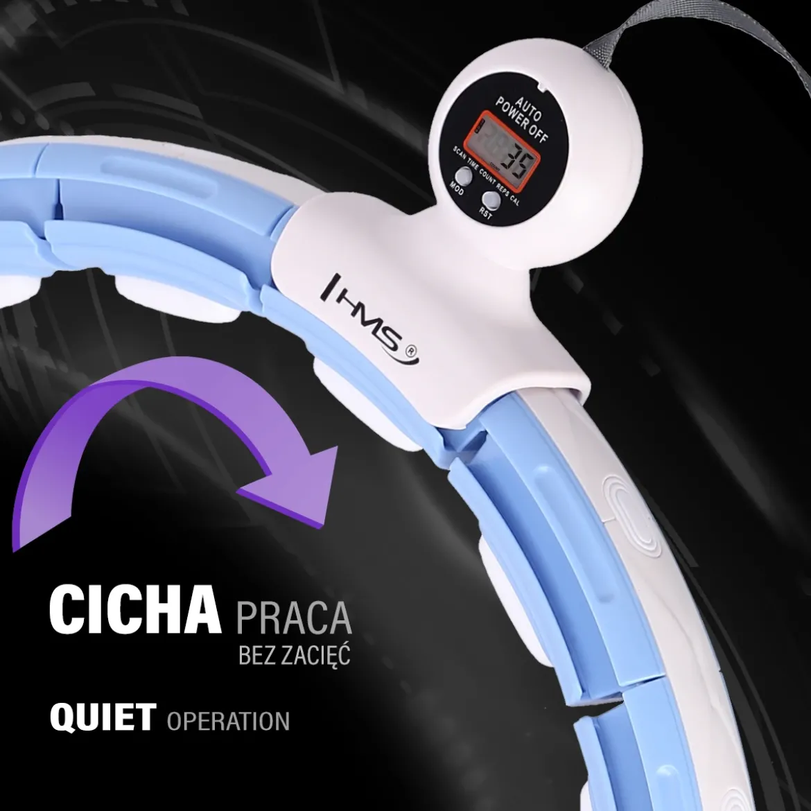 ZESTAW HULA HOP MAGNETYCZNY BLUE HHM15 Z LICZNIKIEM HMS + PAS WYSZCZUPLAJĄCY BR163 RED