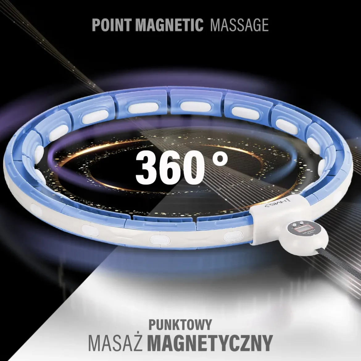 ZESTAW HULA HOP MAGNETYCZNY BLUE HHM15 Z LICZNIKIEM HMS + PAS WYSZCZUPLAJĄCY BR163 RED
