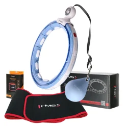 ZESTAW HULA HOP MAGNETYCZNY BLUE HHM15 Z LICZNIKIEM HMS + PAS WYSZCZUPLAJĄCY BR163 RED