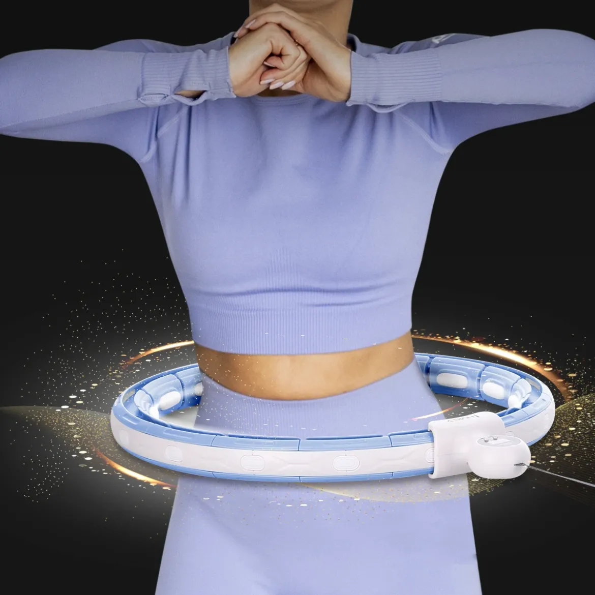 ZESTAW HULA HOP MAGNETYCZNY BLUE HHM15 Z LICZNIKIEM HMS + PAS WYSZCZUPLAJĄCY BR163 RED