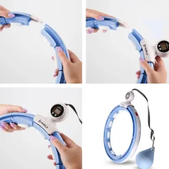 ZESTAW HULA HOP MAGNETYCZNY BLUE HHM15 Z LICZNIKIEM HMS + PAS WYSZCZUPLAJĄCY BR163 RED