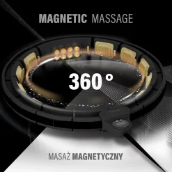 ZESTAW HULA HOP MAGNETYCZNY BLACK/GOLD HHM13 Z LICZNIKIEM HMS + PAS WYSZCZUPLAJĄCY BR163 BLACK