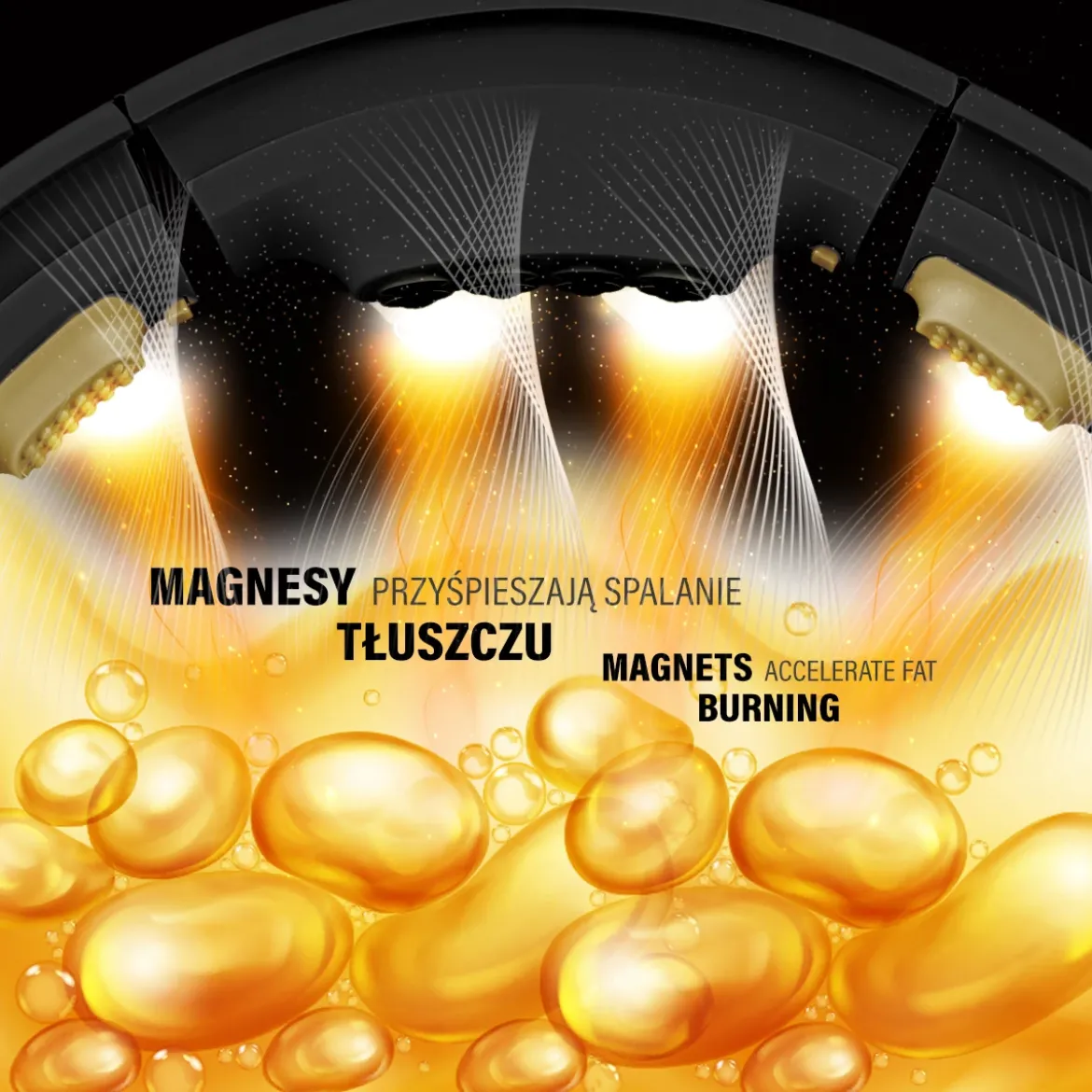 ZESTAW HULA HOP MAGNETYCZNY BLACK/GOLD HHM13 Z LICZNIKIEM HMS + PAS WYSZCZUPLAJĄCY BR163 BLACK