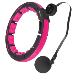 ZESTAW HULA HOP MAGNETYCZNY BLACK/PINK HHM16 Z LICZNIKIEM HMS + PAS WYSZCZUPLAJĄCY BR163 BLACK