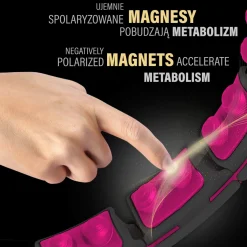 ZESTAW HULA HOP MAGNETYCZNY BLACK/PINK HHM16 Z LICZNIKIEM HMS + PAS WYSZCZUPLAJĄCY BR163 BLACK