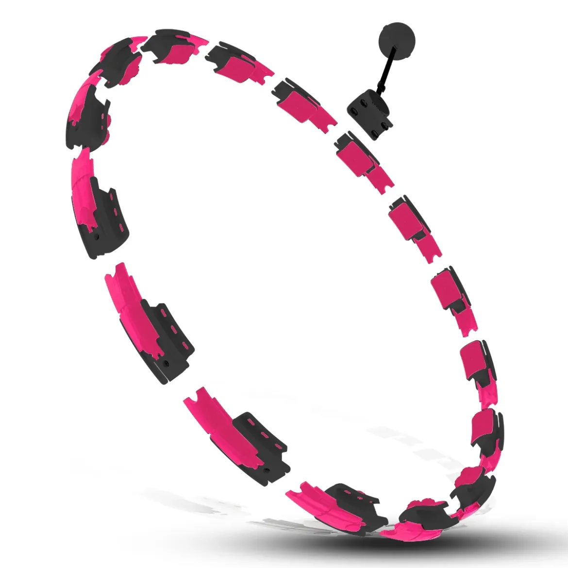 ZESTAW HULA HOP MAGNETYCZNY BLACK/PINK HHM16 Z LICZNIKIEM HMS + PAS WYSZCZUPLAJĄCY BR163 BLACK