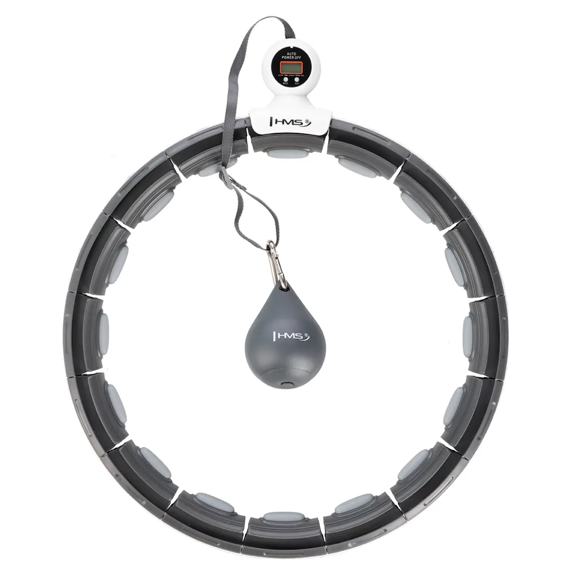 ZESTAW HULA HOP MAGNETYCZNY BLACK HHM15 Z LICZNIKIEM HMS + PAS WYSZCZUPLAJĄCY BR163 RED