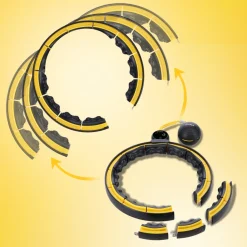 ZESTAW HULA HOP MAGNETYCZNY BLACK/YELLOW HHM21 Z LICZNIKIEM HMS + PAS WYSZCZUPLAJĄCY BR1313