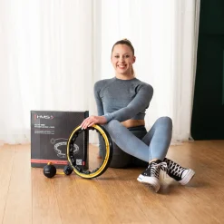 ZESTAW HULA HOP MAGNETYCZNY BLACK/YELLOW HHM21 Z LICZNIKIEM HMS + PAS WYSZCZUPLAJĄCY BR1313