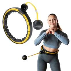 ZESTAW HULA HOP MAGNETYCZNY BLACK/YELLOW HHM21 Z LICZNIKIEM HMS + PAS WYSZCZUPLAJĄCY BR1313