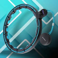 ZESTAW HULA HOP MAGNETYCZNY BLACK/TURQUOISE HHM17 Z LICZNIKIEM HMS + PAS WYSZCZUPLAJĄCY BR163 RED