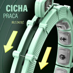 ZESTAW HULA HOP MAGNETYCZNY GREEN HHM14 Z LICZNIKIEM HMS + PAS WYSZCZUPLAJĄCY BR163 BLACK