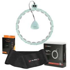 ZESTAW HULA HOP MAGNETYCZNY GREEN HHM14 Z LICZNIKIEM HMS + PAS WYSZCZUPLAJĄCY BR163 BLACK